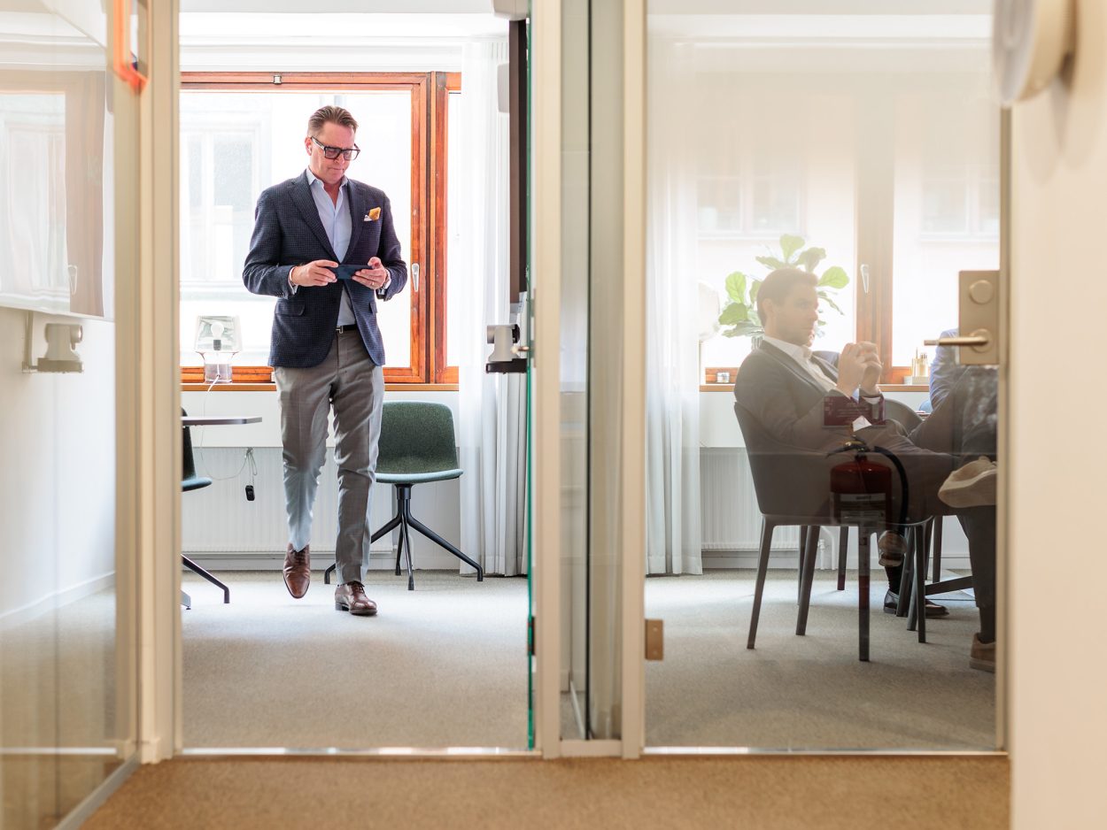 Coworkers inside a conference room